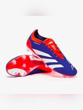 NWOB Adidas Predator Elite FG Soccer Cleats Mens Size 13.5 IF8867 Lucid Blue Red